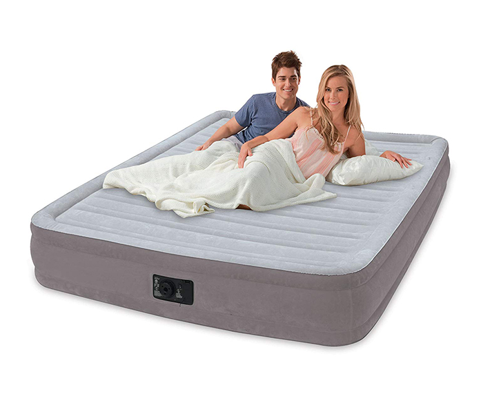 Intex ZX-67770 Inflatable Queen Size Dura Beam-Tech Mid Raised Airbed with Electric Pump - Zoom Image 1