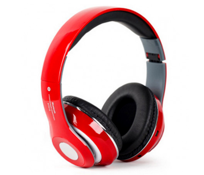 STN-16 Wireless Bluetooth Extra Bass Over-Ear Headphones With Mic - Red - Zoom Image