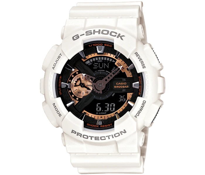 Casio G Shock GA-110RG-7ADR Mens Analog and Digital Watch White and Black - Zoom Image