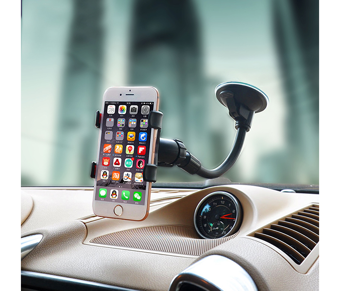 iends IE-HO2275 Windshield Car Mount Clamp Smart Phone Holder - Black - Zoom Image 4