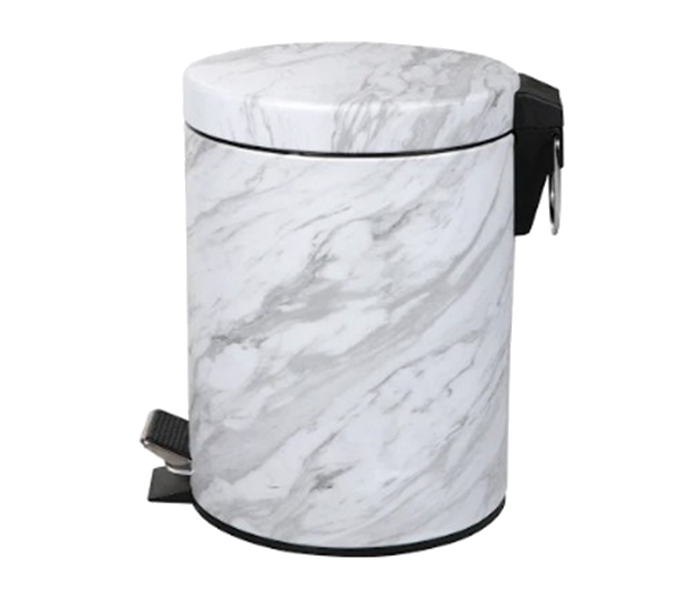 Royalford RF9583 12 Litre Marble Design Dust Bin - White - Zoom Image