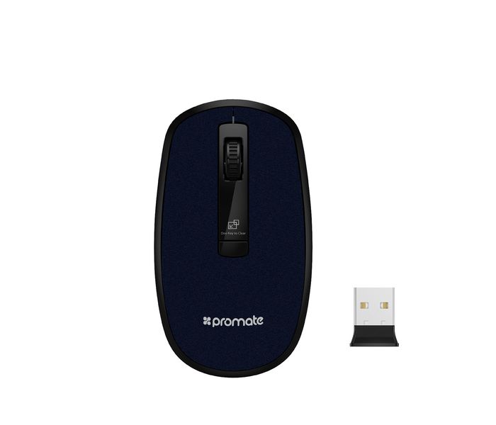 Promate Clix-3 2.4Ghz USB Wireless Ergonomic Mouse with Precision Scrolling, Blue - Zoom Image 9