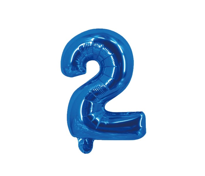 Party Time 2-B-804086 Number 2 16 Inch Foil Balloon Blue - Zoom Image