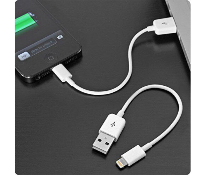 Mini Short Fast Charging Sync Power Bank Cable for iOS Devices FCPB34 White - Zoom Image 1