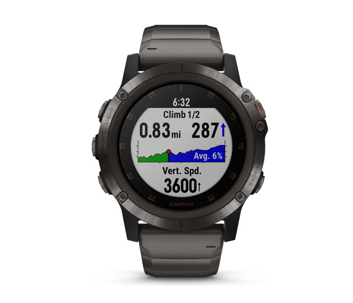 Garmin 010-01989-05 Fenix 5X Plus Smartwatch - Sapphire Carbon Gray with DLC Titanium Band - Zoom Image 5