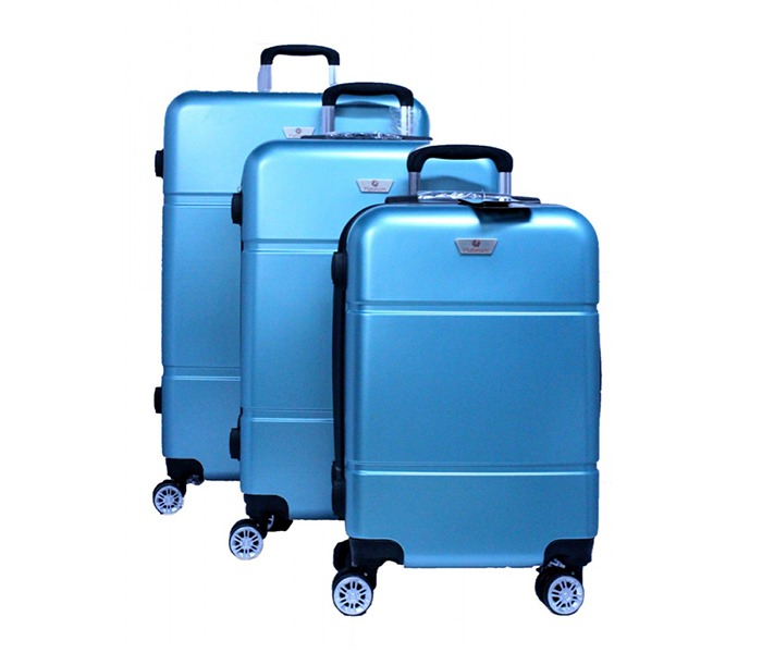 Platinum RA8729 4 Wheels Unbreakable Hard Travel Trolley Bag Set of 3 Pieces - Blue - Zoom Image