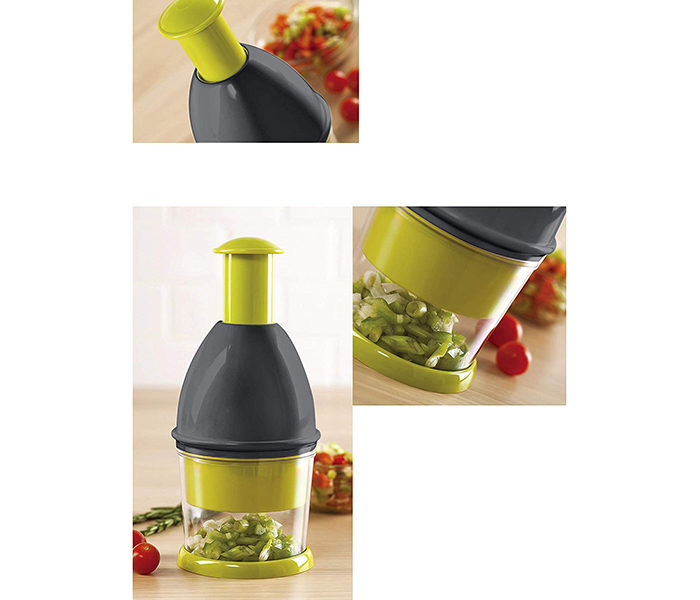 Royalford RF8746 Vegetable Push Chopper - Green & Grey - Zoom Image 1