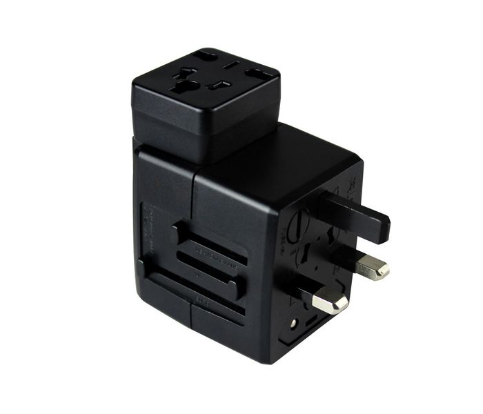 Promate TravelMate.Duo Universal All in One Worldwide Travel Adapter, Black - Zoom Image 5