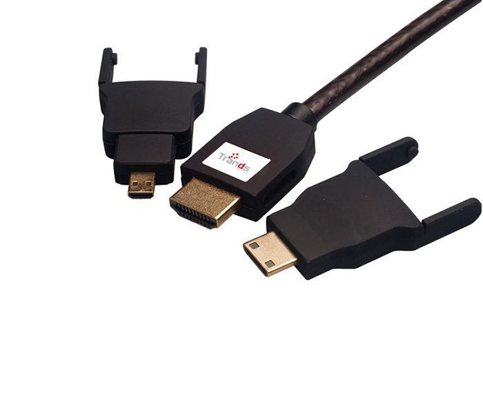 Trands TR-CA5983 2 Meter 4 in 1 HDMI Cable - Black - Zoom Image 1