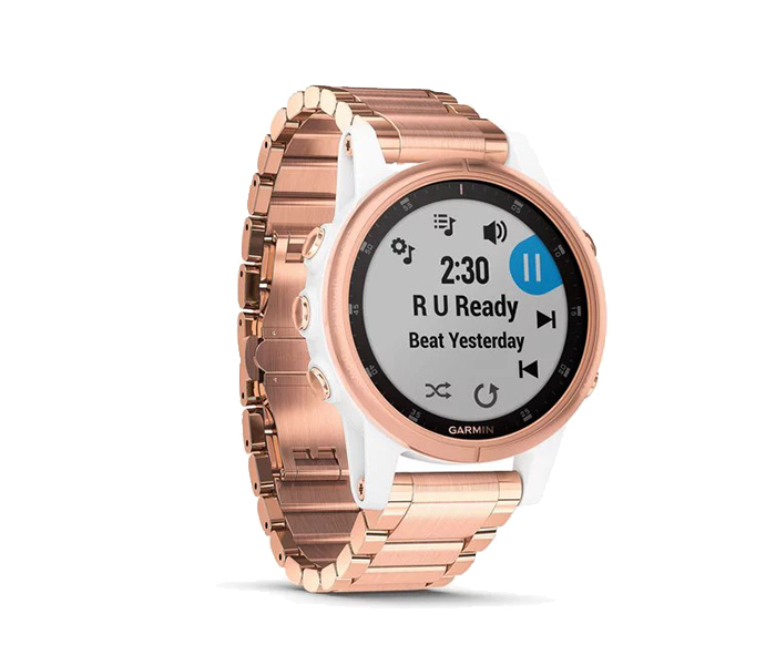 Garmin 010-01987-11 Fenix 5S Plus Smartwatch - Sapphire White with Rose Gold-tone Metal Band - Zoom Image 2