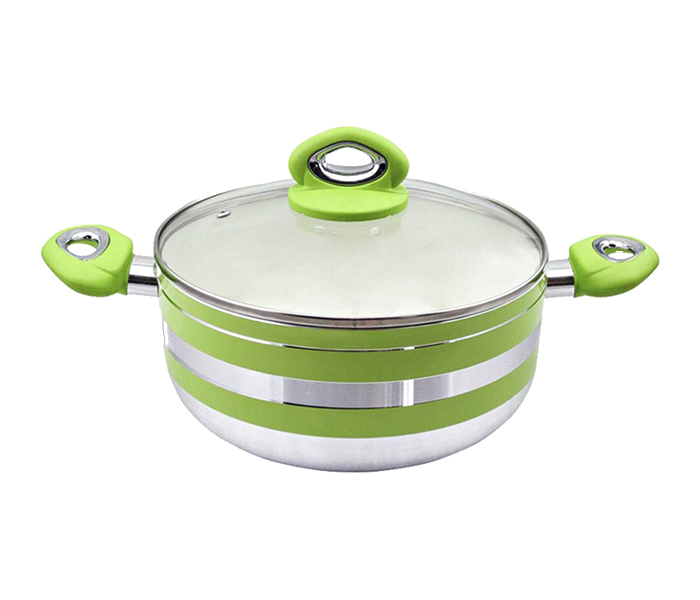 Royalford RF6866 Ceramic Coated Casserole with Lid - 24cm, Green - Zoom Image