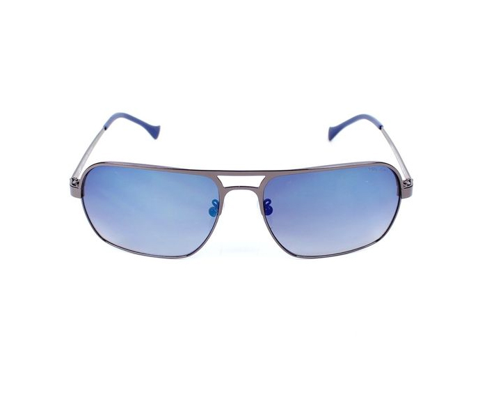 Police SPL147 568B Rectangular Gun Metal Frame & Black Gradient With Blue Mirror Effect Mirrored Sunglasses for Men - Zoom Image 3