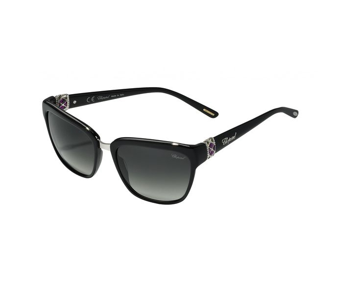 Chopard SCH210S 700Y Square Black Frame & Grey Mirrored Sunglasses for Women - Zoom Image