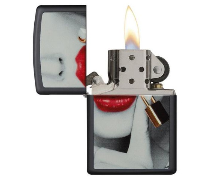 Zippo 29089 Locked Lips Lighter Black - Zoom Image 2