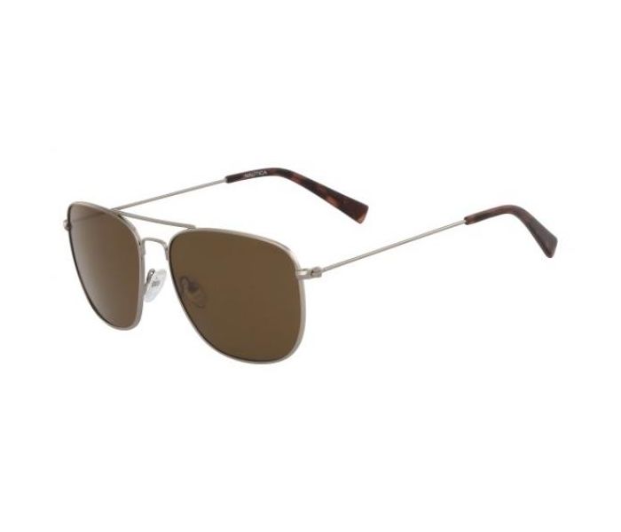 Nautica N4618SP 035 Oval Gunmetal Frame & Brown Gradient Mirrored Sunglasses for Unisex - Zoom Image