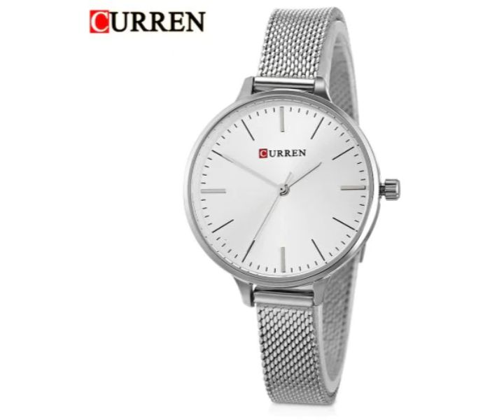 Curren 9022 Stainless Steel Analog Quartz Watch For Women White and Silver - Zoom Image 4