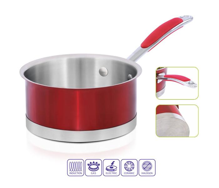 Royalford RF7415 Stainless Steel Induction Sauce Pan - Red - Zoom Image