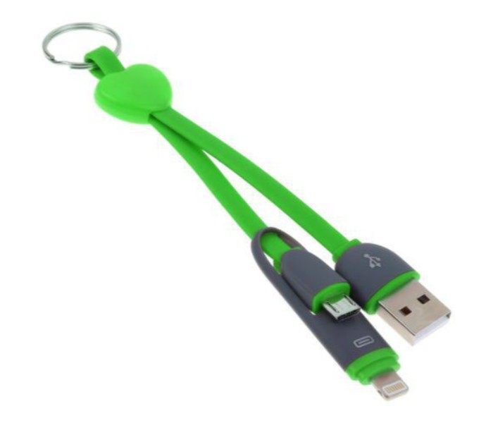 2 in 1  Keychain Micro USB Charger Cable for Android and iOS ZE693 Assorted - Zoom Image 1