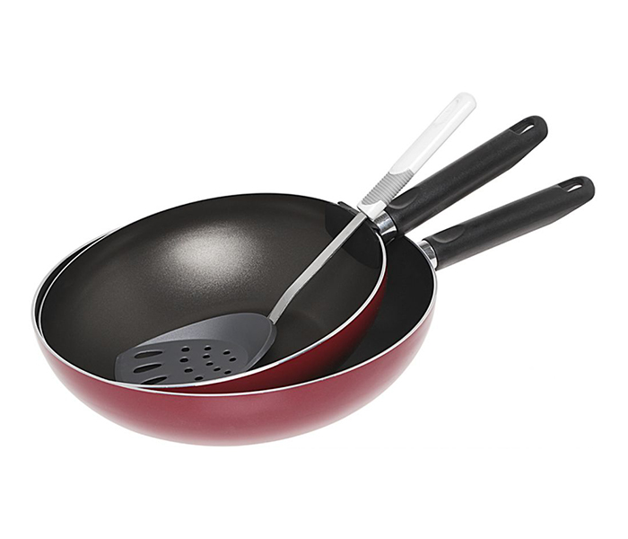 Prestige PR21014 2 Pieces Wok Set with Tool Set, Red - Zoom Image 1