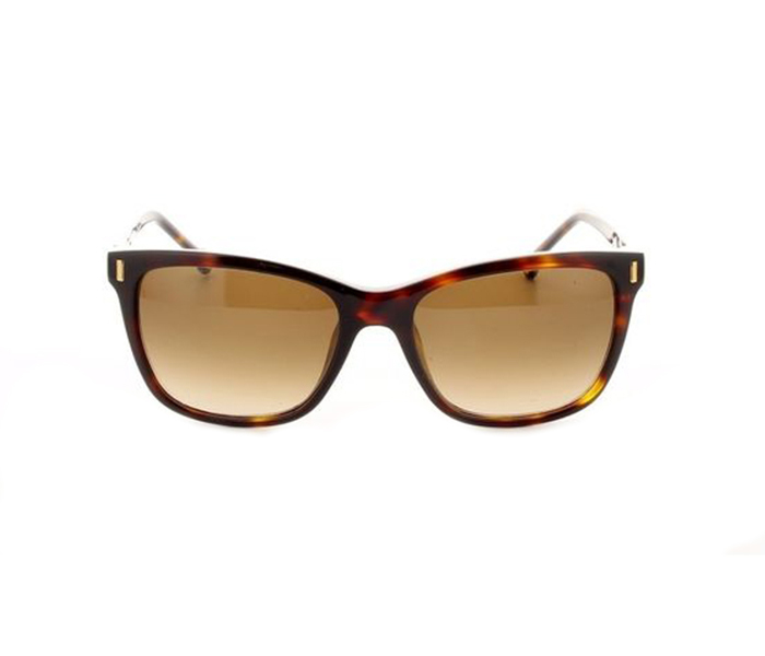 Carolina Herrera SHE601 04AP Oval Yellow & Brown Havana Frame and Brown Mirrored Sunglasses for Women - Zoom Image 3