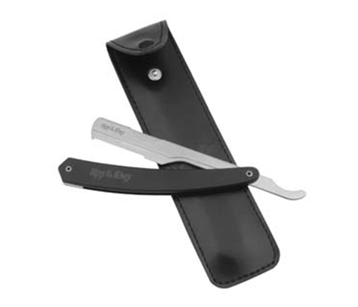 Tips & Toes TT-666 Stainless Steel Professional Straight Razor for Classic Shaving, Black - Zoom Image 1