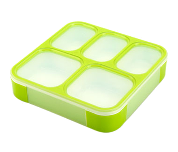 Royalford RF8707 5 Compartment Ultra Slim Sealed Lunch Box - Green - Zoom Image 1