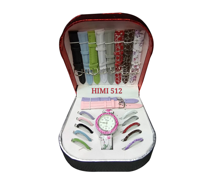 HIMI 512 Multicolor Dial Frame & Strap Changeable Quartz Watch for Women - Zoom Image