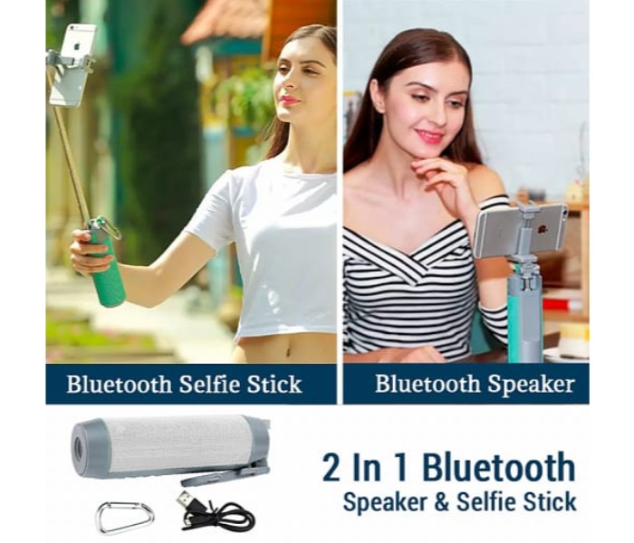 WRE New Design 5 In 1 Bluetooth Speaker, Power Bank, Selfie Stick, Power bank and Emergency Flash Light SW611 Multicolor - Zoom Image 3