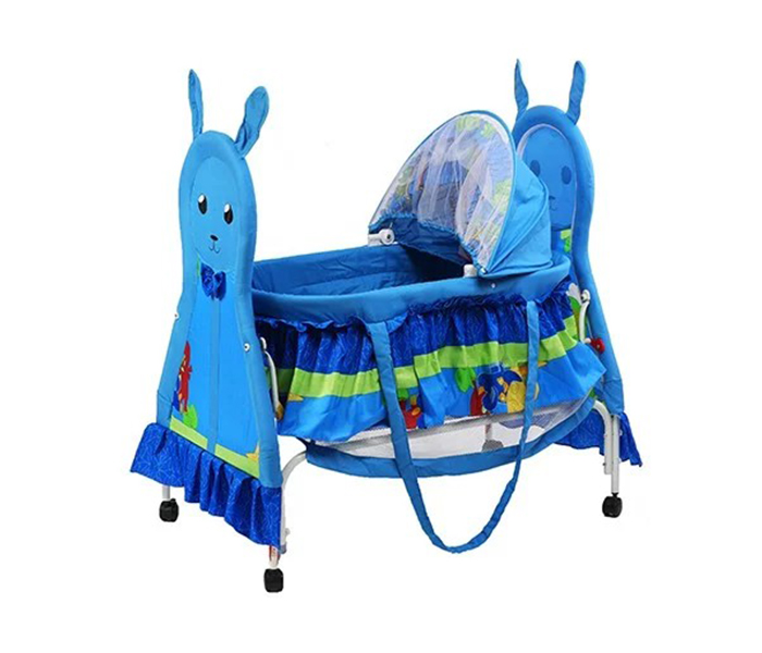 Baby Plus BP8297 Baby Swing Cradle Cum Crib with Removable Mosquito Net - Blue - Zoom Image 1