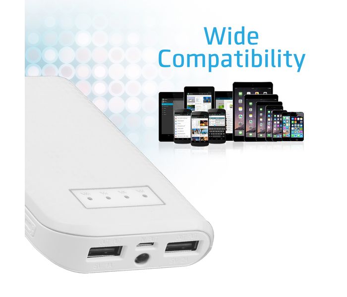 Promate ReliefMate-6 6000 mAh Compact Universal Power Bank, White - Zoom Image 5