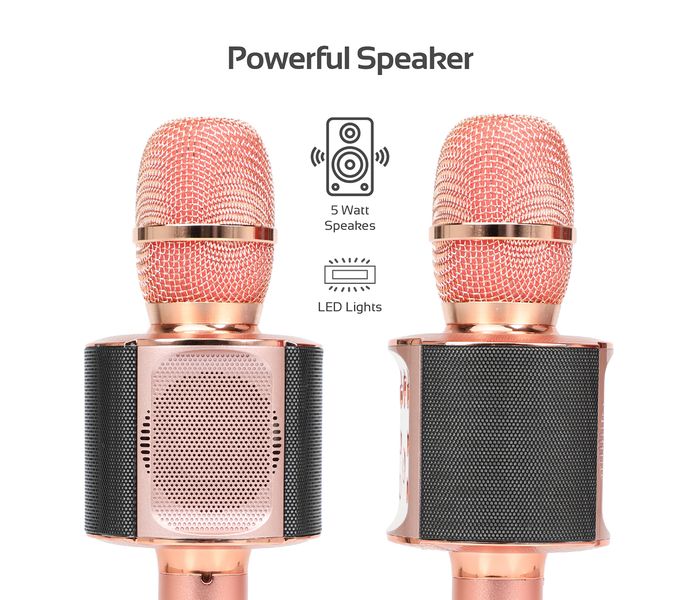 Promate Vocalmic-4 Portable Bluetooth Rechargeable Karaoke Mic with Phone Holder - Rose Gold - Zoom Image 2