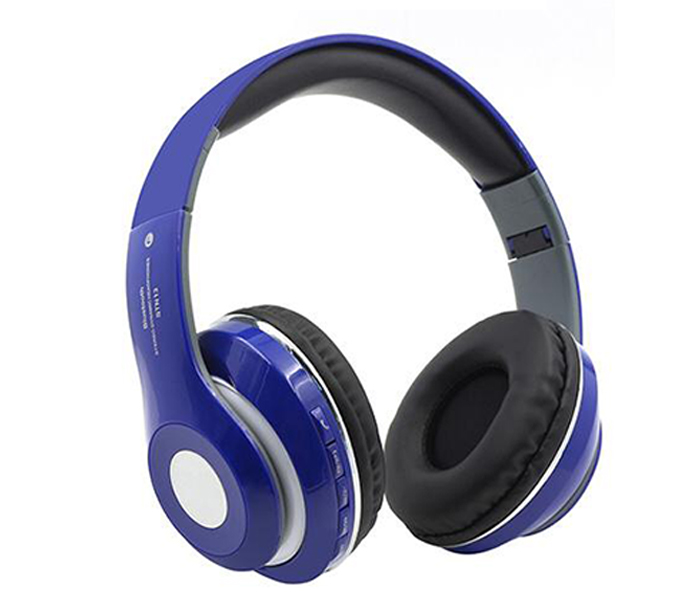 STN-16 Wireless Bluetooth Extra Bass Over-Ear Headphones With Mic - Blue - Zoom Image 2