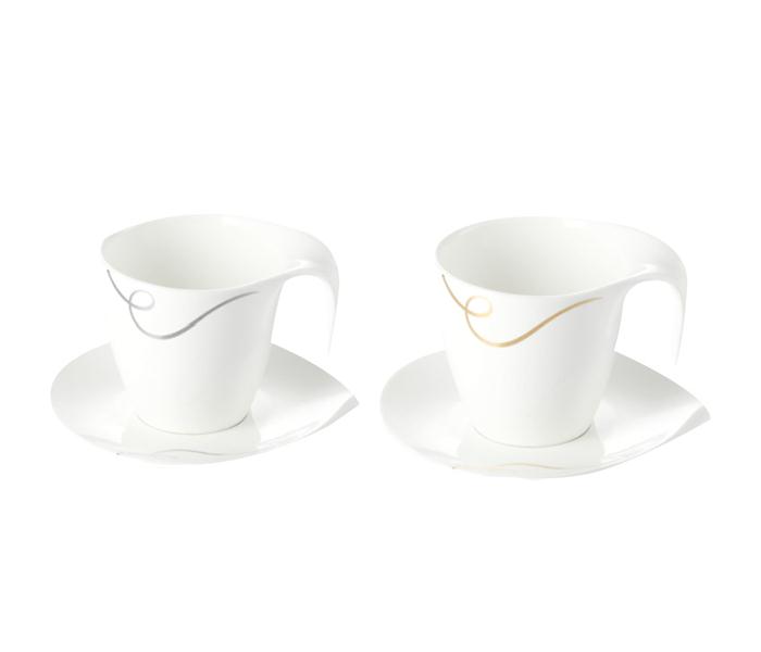 Royalford RF6290 New Bone China Tea Cup & Saucer - 8 Pieces - Zoom Image