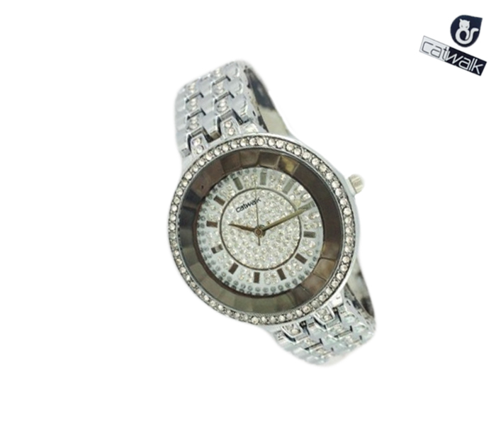 Catwalk CW-992 Genuine quality Fashionable Cz Watch For Women Silver - Zoom Image