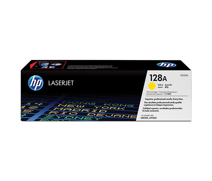 HP 128A Original LaserJet Toner Cartridge - Yellow (CE322A) - Zoom Image