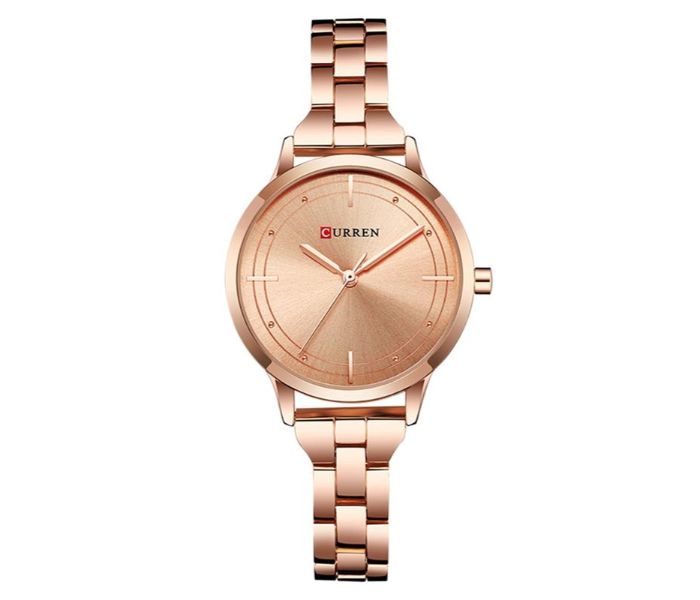 Curren 9019 Stainless Steel Analog Quartz Watch For Women Rose Gold - Zoom Image