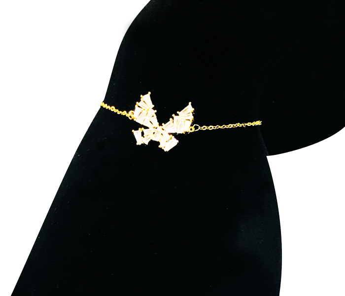 Milano 135254-01 Butterfly Shape Design Crystal Zircon Bracelet 18K Gold Plated - Zoom Image 1