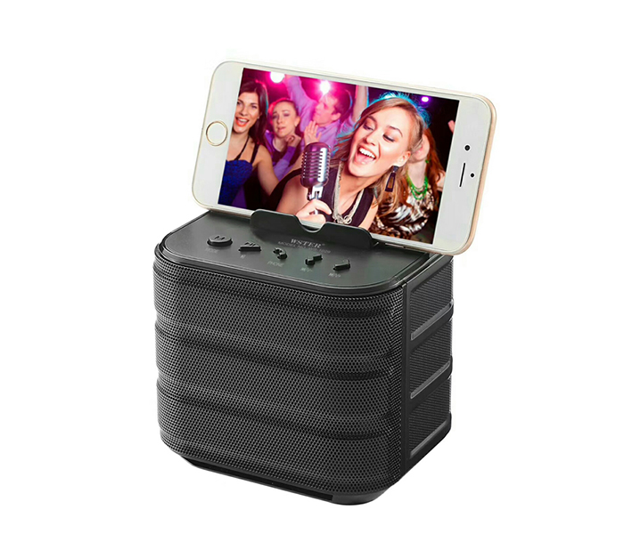 WS-1029 Bluetooth Speaker with Phone Stand, Black - Zoom Image