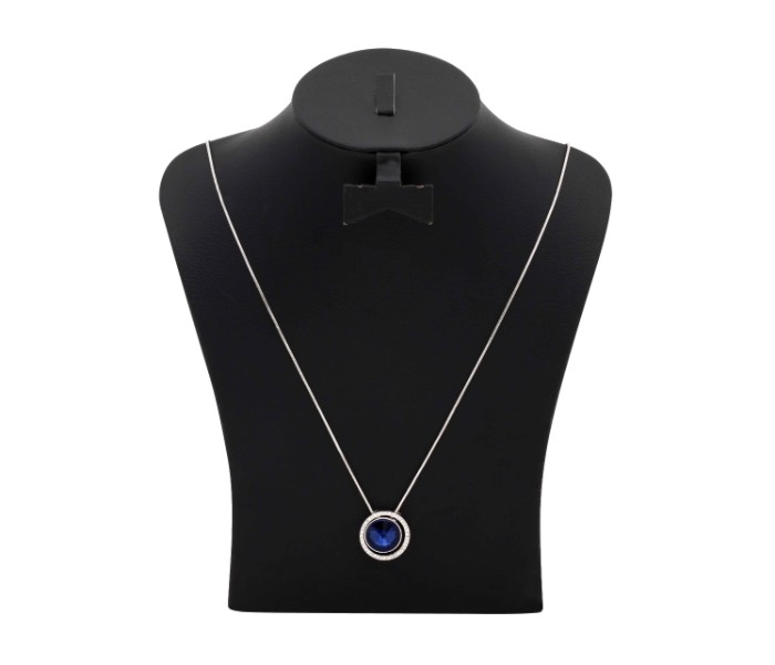 Stainless Steel Blue Stone Necklace 33046 Silver - Zoom Image 2