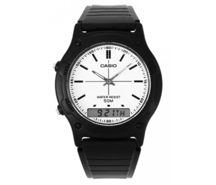 Casio AW-49H-7EVDF (CN) Mens Analog and Digital Watch Black and White - Zoom Image