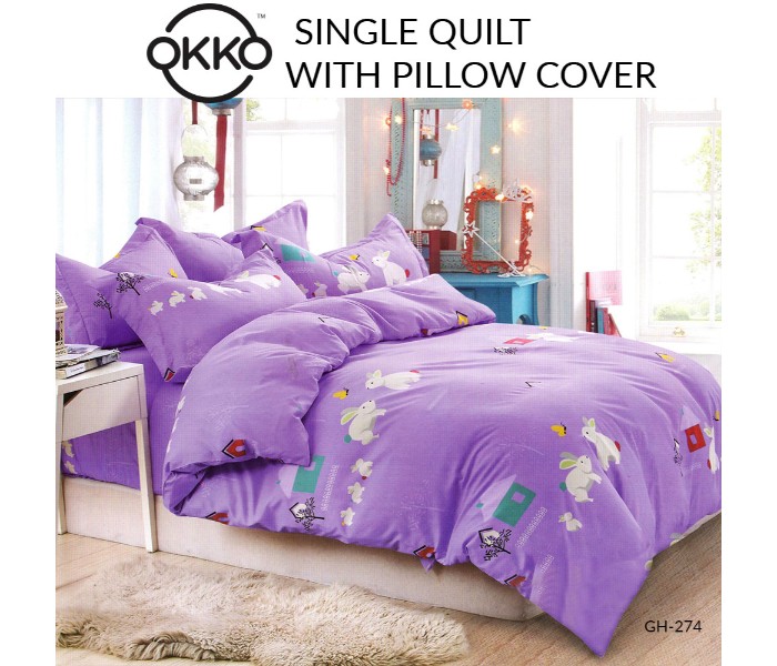 OKKO OK33846 Single Quilt with Pillow Cover Purple - Zoom Image 2