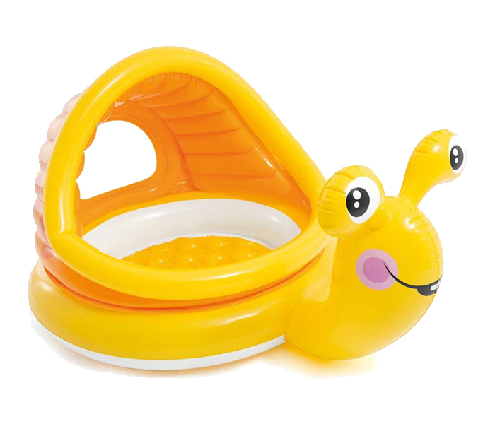 Intex ZX-57124 145 x 102 x 74CM Inflatable Lazy Fish Built-in Sunshade Baby Pool - Yellow - Zoom Image 2