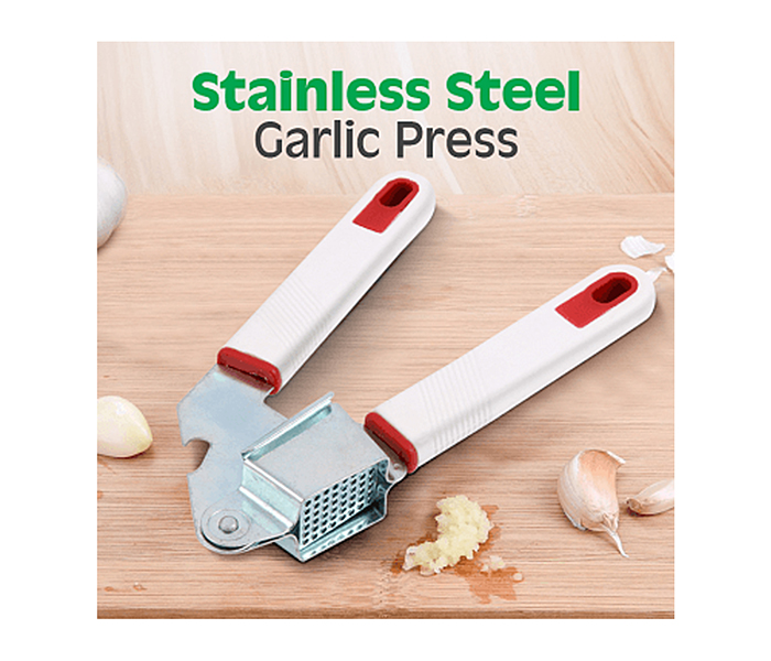 Taqdeer 1x96-LP Stainless Steel Garlic Press - White & Red - Zoom Image 1