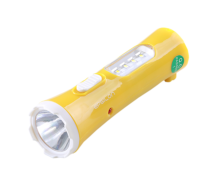 Epsilon ENFL114 Rechargeable LED Plastic Torch with Lamp - Yellow - Zoom Image 1