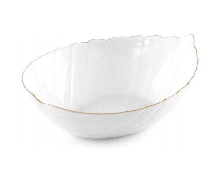 Royalford RF8319 5-inch Opal Ware Leaf Shape Bowl - White - Zoom Image