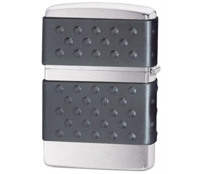 Zippo 200ZP Zip Guard Brushed Chrome Lighter Black - Zoom Image 1