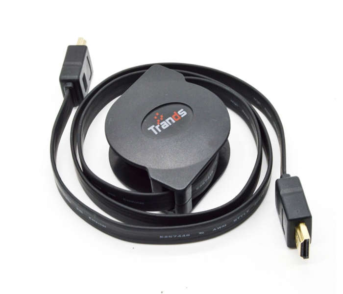 Trands TR-CA888 Retractable HDMI 2.0 v Male to Male Cable 1 M - Black - Zoom Image 2