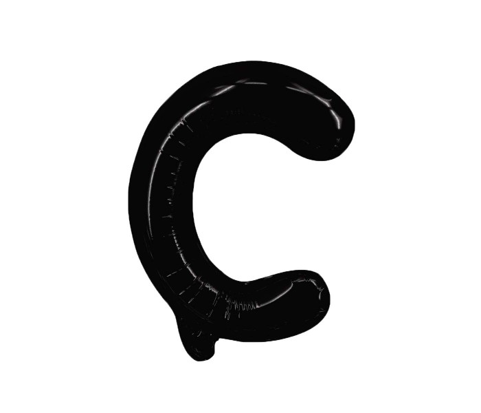 Party Time C-BK-803379 Letter C 16 Inch Foil Balloon Black - Zoom Image