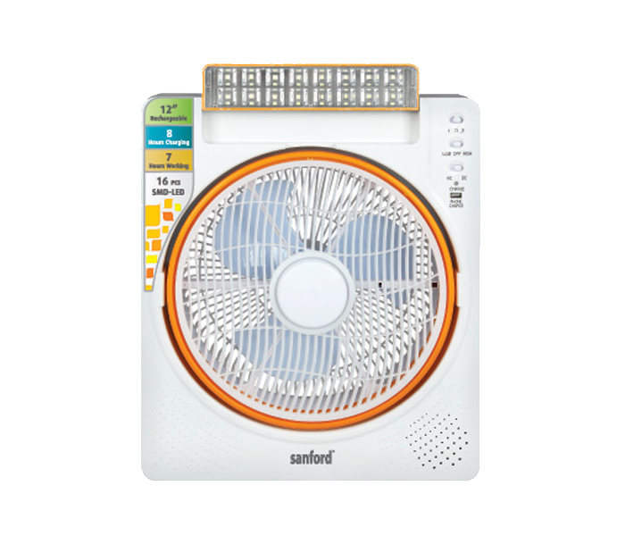 Sanford SF6657RTF BS 12-inch Rechargeable Table Fan with 16 Pieces LED - Zoom Image