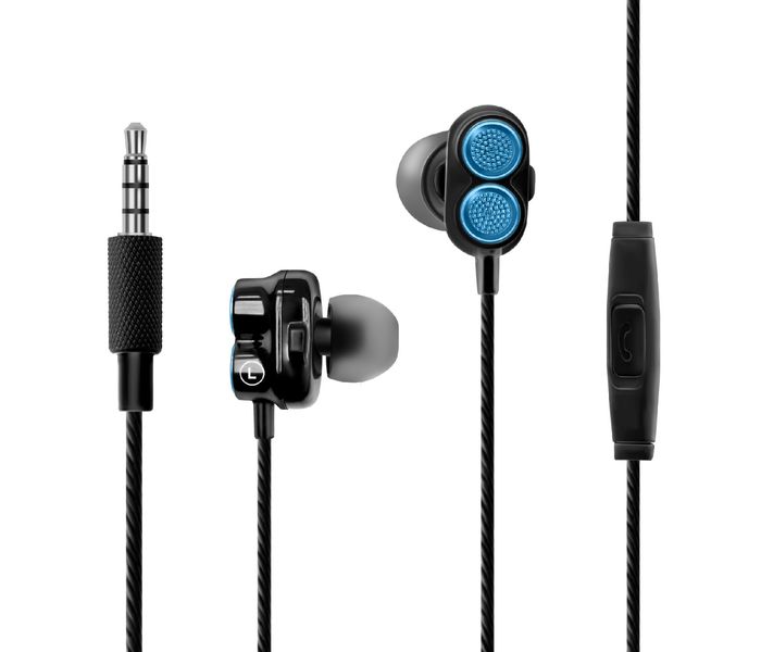 Promate Onyx Bass Boost Dual Driver In-Ear Earphones, Blue - Zoom Image 7